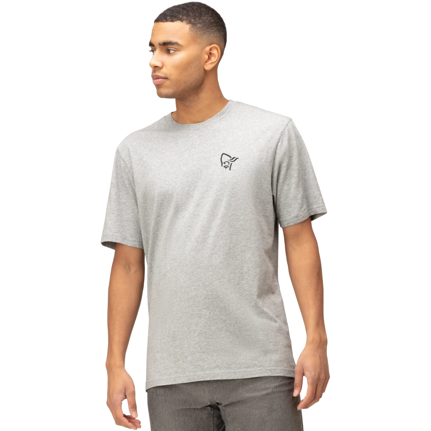 Norrona Camiseta Hombre - /29 Cotton Vikinghead Embroidery - Grey Melange 1 Norrona Camiseta Hombre - /29 Cotton Vikinghead Embroidery - Grey Melange