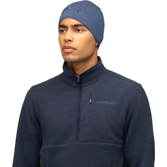 Norrona Gorro - /29 Light MerinoUll Logo - Vintage Indigo Melange 2 Norrona Gorro - /29 Light MerinoUll Logo - Vintage Indigo Melange - Imagen 2