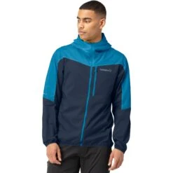 Norrona Chaqueta Hombre - Falketind Aero60 Hood - Hawaiian Surf/Indigo Night