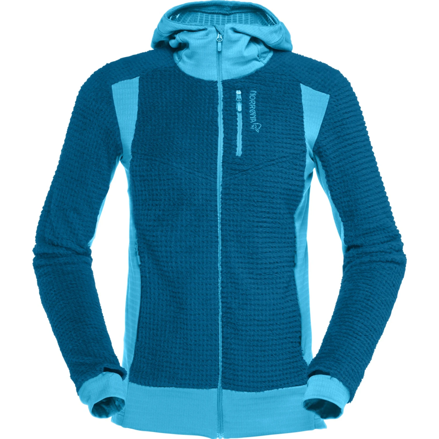 Norrona Chaqueta Mujer - Falketind Alpha120 Zip Hood - Aquarius/Mykonos Blue 2 Norrona Chaqueta Mujer - Falketind Alpha120 Zip Hood - Aquarius/Mykonos Blue - Imagen 2