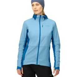 Norrona Chaqueta Mujer - Falketind Alpha90 Insulated Zip Hood - Aquarius/Mykonos Blue