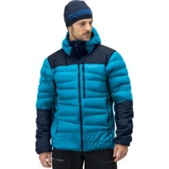 Norrona Plumífero Chaqueta Hombre - Falketind Down750 Hood - Hawaiian Surf/Indigo Night