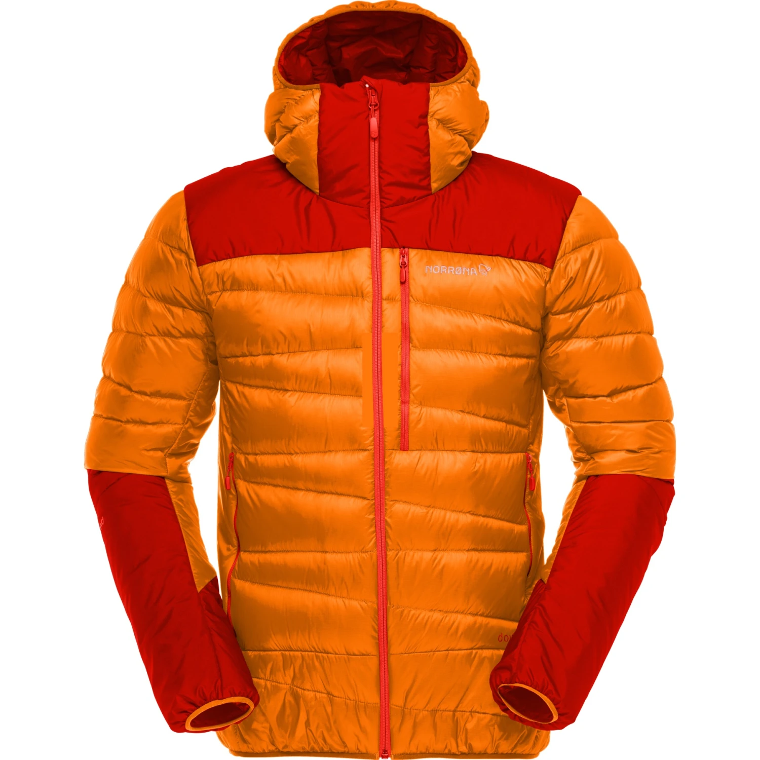 Norrona Plumífero Chaqueta Hombre - Falketind Down750 Hood - Orange Popsicle/Arednalin 2 Norrona Plumífero Chaqueta Hombre - Falketind Down750 Hood - Orange Popsicle/Arednalin - Imagen 2