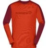 Norrona Camiseta De Manga Larga Hombre - Falketind Equaliser Merino Round Neck - Arednalin/Rhubarb