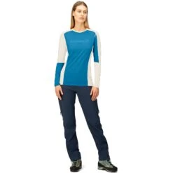 Norrona Camiseta De Manga Larga Mujer - Falketind Equaliser Merino Round Neck - Hawaiian Surf/Snowdrop -Norrona norrona falketind equaliser merino round neck shirt women hawaiian surf snowdrop 4 1517606