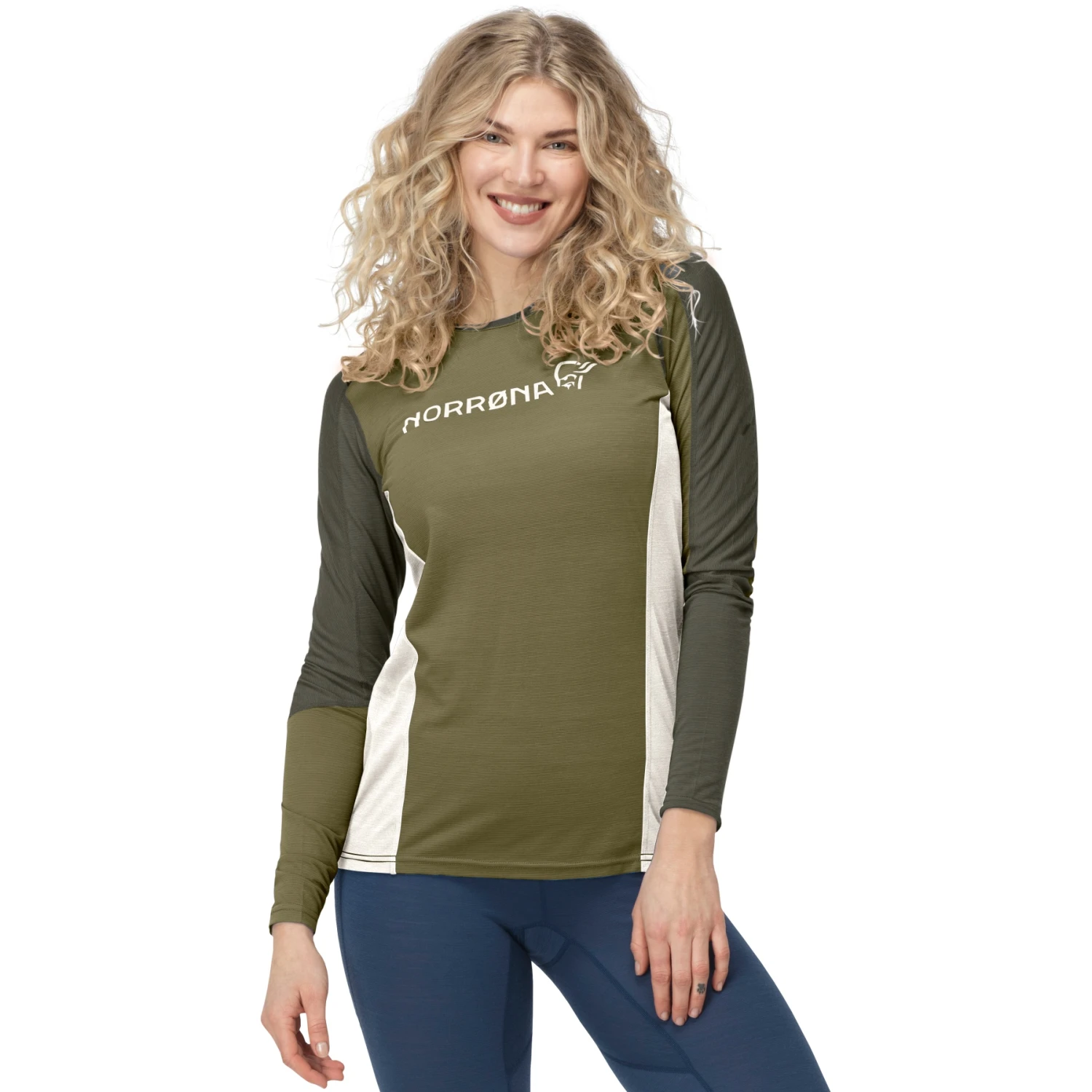 Norrona Camiseta De Manga Larga Mujer - Falketind Equaliser Merino Round Neck - Olive Drab/Olive Night 1 Norrona Camiseta De Manga Larga Mujer - Falketind Equaliser Merino Round Neck - Olive Drab/Olive Night
