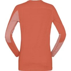 Norrona Camiseta De Manga Larga Mujer - Falketind Equaliser Merino Round Neck - Peach Amber/Orange Alert -Norrona norrona falketind equaliser merino round neck women peach amber orange alert 2 1253615
