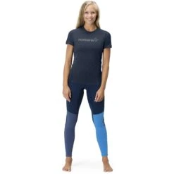 Norrona Camiseta Mujer - Falketind Equaliser Merino - Indigo Night -Norrona norrona falketind equaliser merino t shirt women indigo night 2 1460804