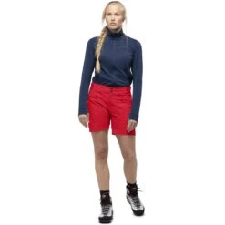 Norrona Pantalones Cortos Mujer - Falketind Flex1 - True Red -Norrona norrona falketind flex1 shorts women true red model 1 1399455