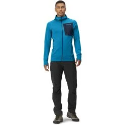 Norrona Chaqueta Hombre - Falketind Power Grid Hood - Hawaiian Surf/Indigo Night -Norrona norrona falketind power grid hood men hawaiian surf indigo night model 1 1399547