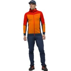 Norrona Chaqueta Hombre - Falketind Warmwool2 Stretch Zip Hood - Arednalin/Orange Popsicle -Norrona norrona falketind warmwool2 stretch zip hood jacket men arednalin orange popsicle 2 1560996