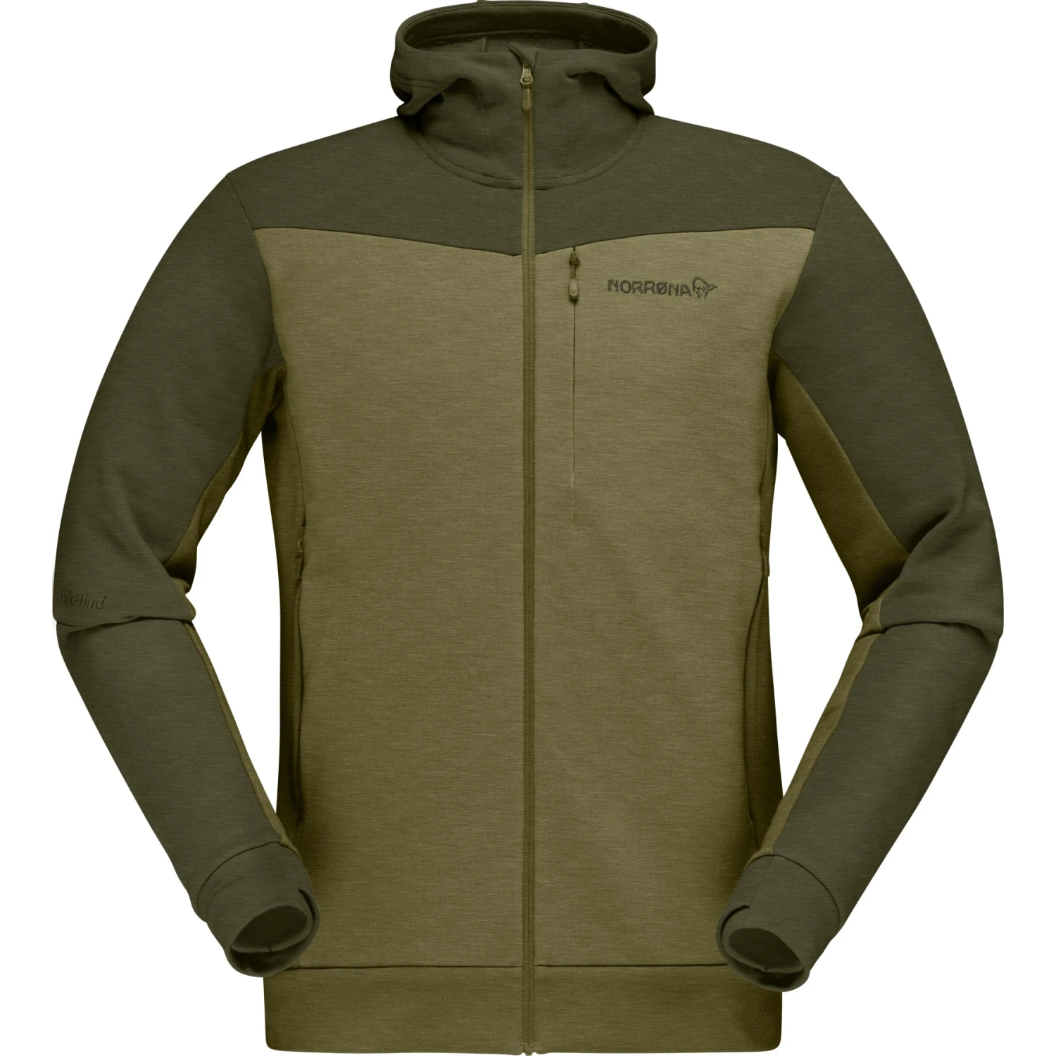 Norrona Chaqueta Hombre - Falketind Warmwool2 Stretch Zip Hood - Olive Night/Olive Drab 2 Norrona Chaqueta Hombre - Falketind Warmwool2 Stretch Zip Hood - Olive Night/Olive Drab - Imagen 2