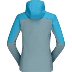 Norrona Chaqueta Mujer - Falketind Warmwool2 Stretch Zip Hood - Aquarius/Tourmaline -Norrona norrona falketind warmwool2 stretch zip hood jacket women aquarius tourmaline 2 1126464