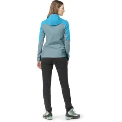 Norrona Chaqueta Mujer - Falketind Warmwool2 Stretch Zip Hood - Aquarius/Tourmaline -Norrona norrona falketind warmwool2 stretch zip hood jacket women aquarius tourmaline 3 1560993