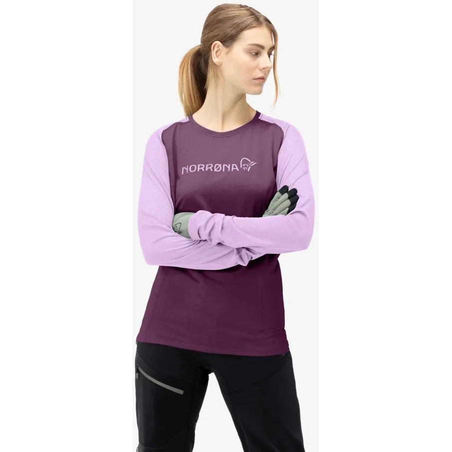 Norrona Camiseta De Manga Larga Mujer - Fjørå Equaliser Lightweight - Dark Purple/Violet Tulle 4 Norrona Camiseta De Manga Larga Mujer - Fjørå Equaliser Lightweight - Dark Purple/Violet Tulle - Imagen 4