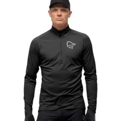 Norrona Camiseta De Manga Larga Hombre - Fjørå Equaliser Zip Top - Caviar