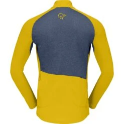Norrona Camiseta De Manga Larga Hombre - Fjørå Equaliser Zip Top - Sulphur/Vintage Indigo -Norrona norrona fjora equaliser long sleeve zip top men sulphur vintage indigo 2 1342511