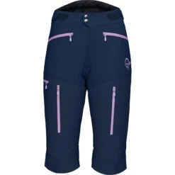 Norrona Pantalones Cortos Mujer - Fjørå Flex1 - Indigo Night/Violet Tulle