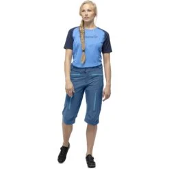 Norrona Pantalones Cortos Mujer - Fjørå Flex1 - Mykonos Blue -Norrona norrona fjora flex1 shorts women mykonos blue 3 1255450