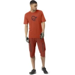 Norrona Camiseta Hombre - Fjørå Wool - Rooibos Tea/Indigo Night -Norrona norrona fjora wool t shirt men rooibos tea indigo night model 1 1399796