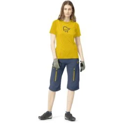 Norrona Camiseta Mujer - Fjørå Wool - Sulphur -Norrona norrona fjora wool t shirt women sulphur model 1 1399790