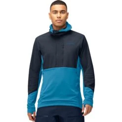 Norrona Jersey Hombre - Lofoten Thermal Pro Hood - Hawaiian Surf/Indigo Night