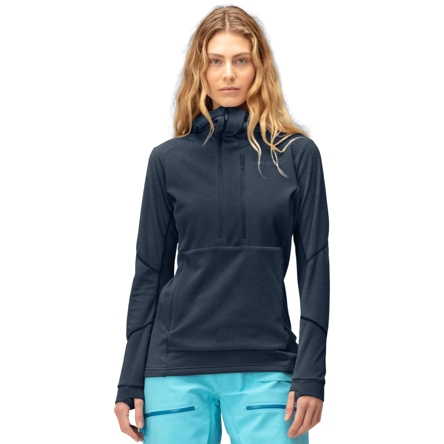 Norrona Lofoten Thermal Pro Hood Jersey Mujer - Indigo Night 1 Norrona Lofoten Thermal Pro Hood Jersey Mujer - Indigo Night