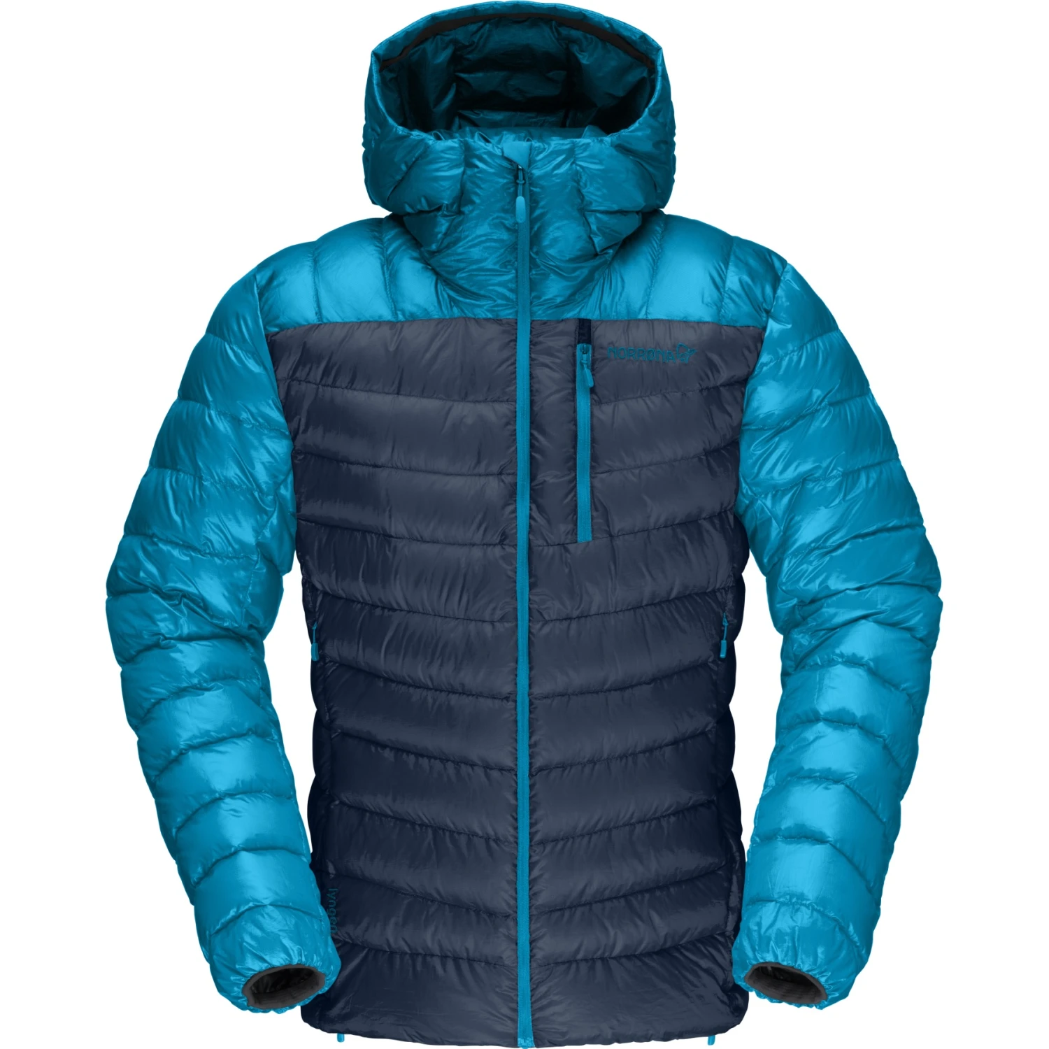 Norrona Plumífero Chaqueta Hombre - Lyngen Down850 Hood - Hawaiian Surf/Indigo Night 2 Norrona Plumífero Chaqueta Hombre - Lyngen Down850 Hood - Hawaiian Surf/Indigo Night - Imagen 2