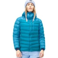 Norrona Plumífero Chaqueta Mujer - Lyngen Down850 Hood - Aquarius/Hawaiian Surf