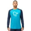 Norrona Camiseta Interior Manga Larga Hombre - PureUll - Hawaiian Surf/Indigo Night