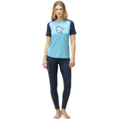 Norrona Camiseta Interior Mujer - PureUll - Aquarius/Indigo Night -Norrona norrona pureull t shirt women aquarius indigo night 3 1257812