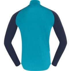 Norrona Camiseta Interior Manga Larga Hombre - PureUll Zip Neck - Hawaiian Surf/Indigo Night -Norrona norrona pureull zip neck baselayer men hawaiian surf indigo night 2 1257925