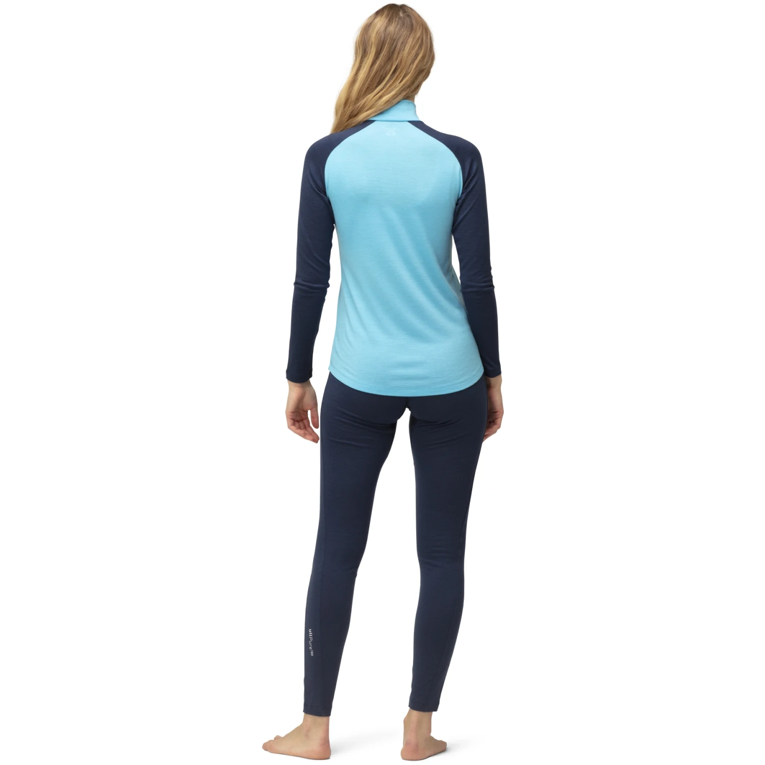 Norrona Camiseta Interior Manga Larga Mujer - PureUll Zip Neck - Aquarius/Indigo Night 5 Norrona Camiseta Interior Manga Larga Mujer - PureUll Zip Neck - Aquarius/Indigo Night - Imagen 5