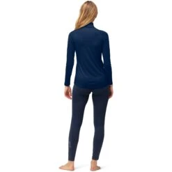 Norrona Camiseta Interior Manga Larga Mujer - PureUll Zip Neck - Indigo Night -Norrona norrona pureull zip neck baselayer women indigo night 3 1463507