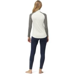 Norrona Camiseta Interior Manga Larga Mujer - PureUll Zip Neck - Snowdrop/Castor Grey -Norrona norrona pureull zip neck baselayer women snowdrop castor grey 4 1257979
