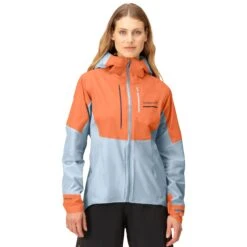 Norrona Chaqueta Mujer - Senja Gore-Tex Active - Flamingo/Blue Fog