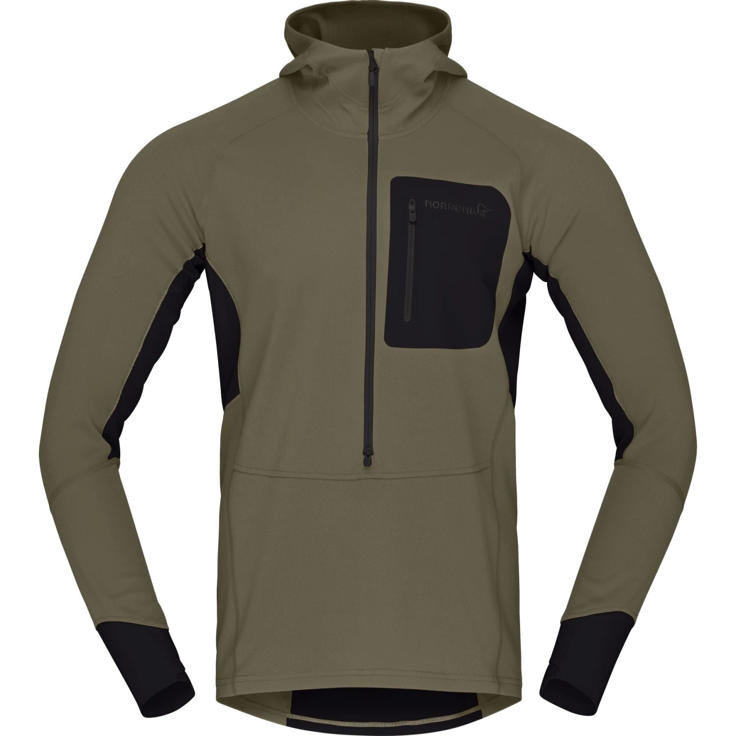 Norrona Jersey Polar Hombre - Senja Warm1 Hood - Olive Night 2 Norrona Jersey Polar Hombre - Senja Warm1 Hood - Olive Night - Imagen 2