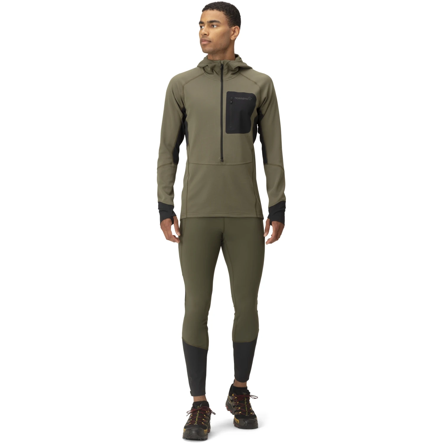 Norrona Jersey Polar Hombre - Senja Warm1 Hood - Olive Night 4 Norrona Jersey Polar Hombre - Senja Warm1 Hood - Olive Night - Imagen 4
