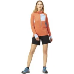 Norrona Jersey Polar Mujer - Senja Warm1 Hood - Flamingo -Norrona norrona senja warm1 hood women flamingo model 1 1399996