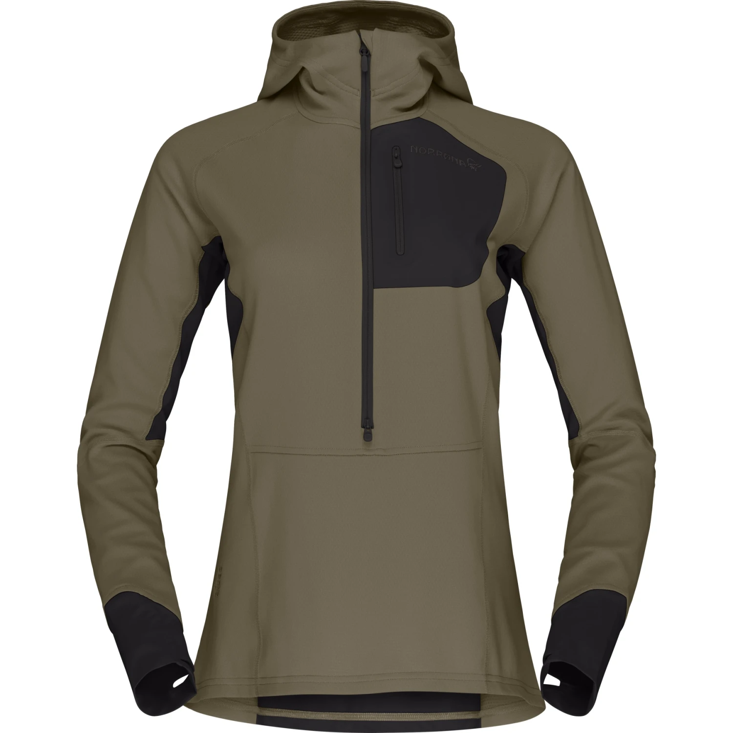 Norrona Jersey Polar Mujer - Senja Warm1 Hood - Olive Night 2 Norrona Jersey Polar Mujer - Senja Warm1 Hood - Olive Night - Imagen 2