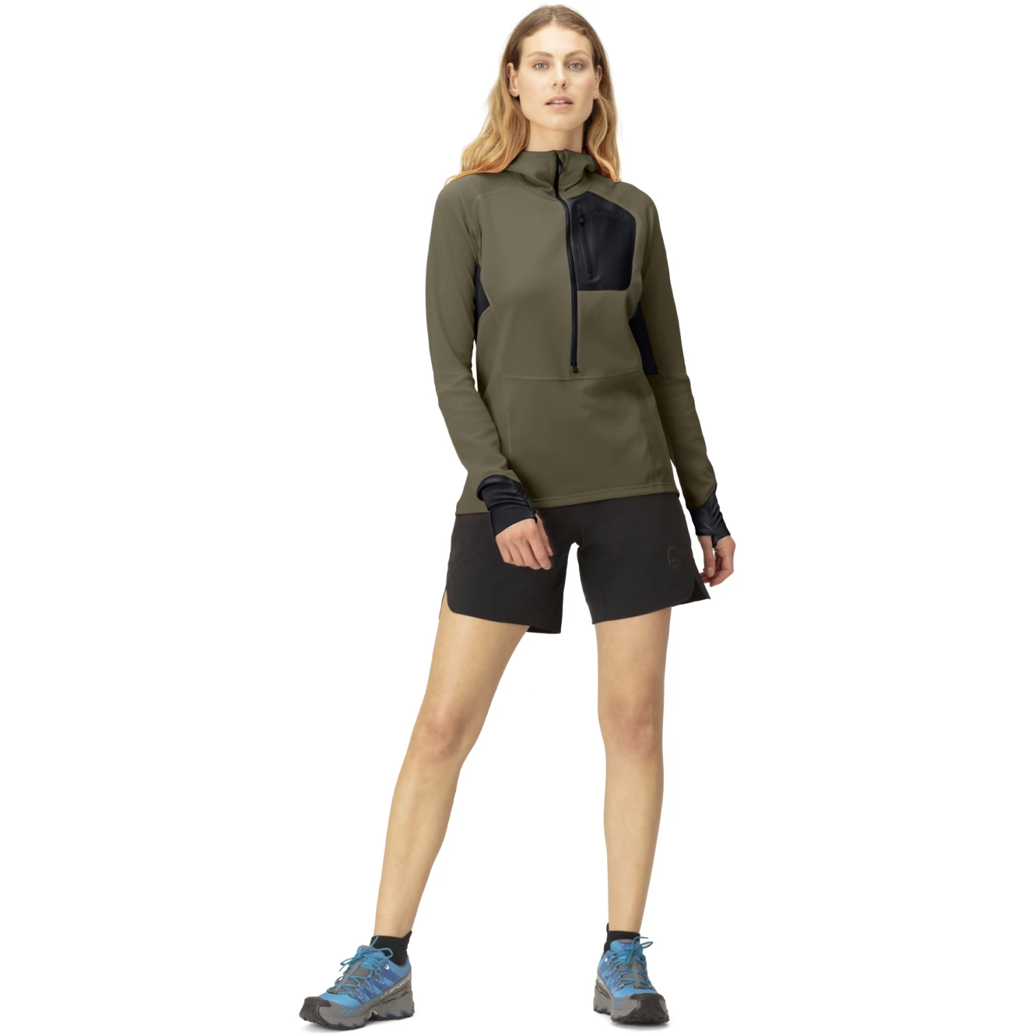 Norrona Jersey Polar Mujer - Senja Warm1 Hood - Olive Night 4 Norrona Jersey Polar Mujer - Senja Warm1 Hood - Olive Night - Imagen 4