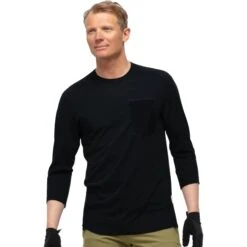 Norrona Camiseta 3/4 Manga Hombre - Skibotn Wool - Caviar