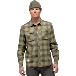 Norrona Camisa De Franela Hombre - Svalbard - Olive Drab/Slate Grey