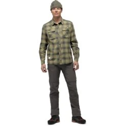 Norrona Camisa De Franela Hombre - Svalbard - Olive Drab/Slate Grey -Norrona norrona svalbard flannel shirt men olive drab slate grey 2 1464356