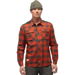 Norrona Camisa De Franela Hombre - Svalbard - Rooibos Tea/Slate Grey