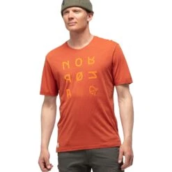 Norrona Camiseta Hombre - Svalbard Wool - Rooibos Tea/Orange Crush