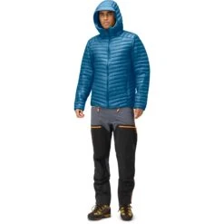 Norrona Plumífero Chaqueta Hombre - Trollveggen Superlight Down850 Hood - Mykonos Blue -Norrona norrona trollveggen superlight down850 hood jacket men mykonos blue 4 1519040